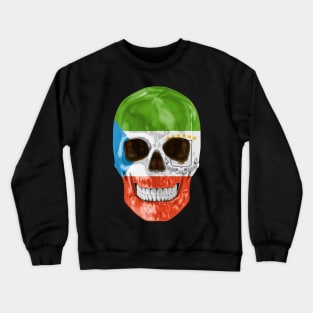 Equatorial Guinea Flag Skull - Gift for Equatorial Guinean With Roots From Equatorial Guinea Crewneck Sweatshirt